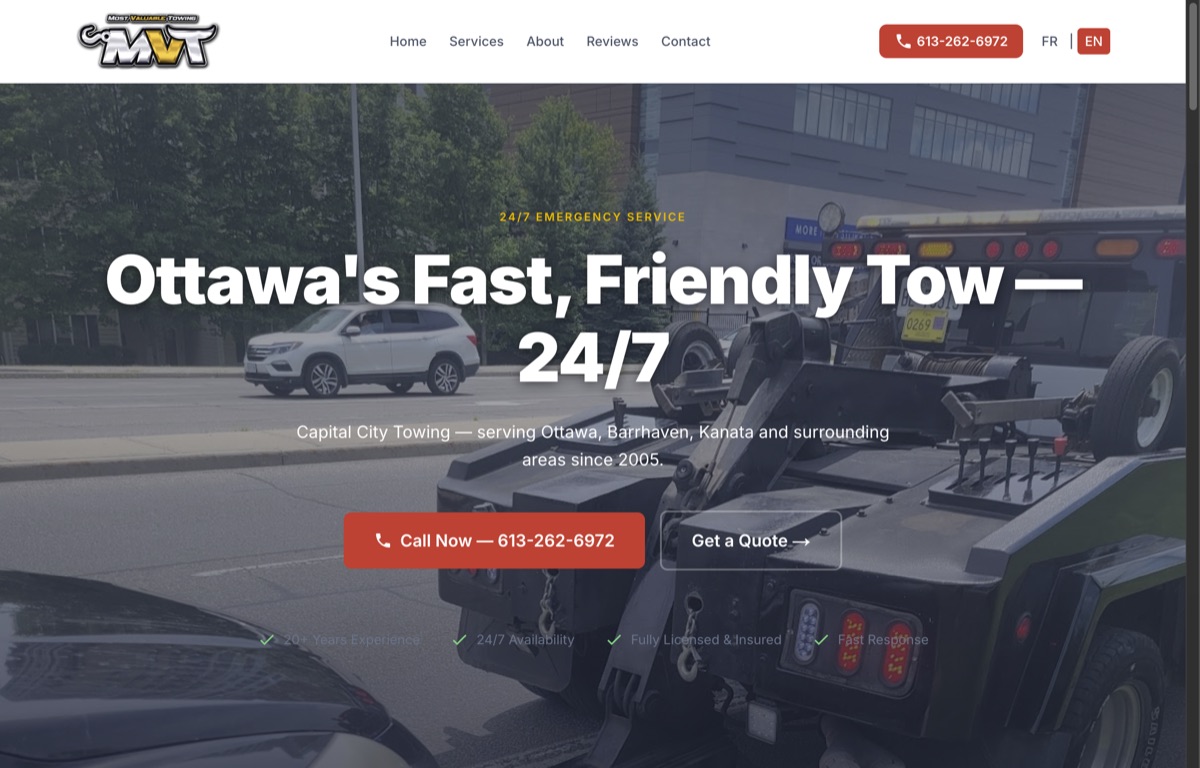 Capital City Towing — generated homepage hero